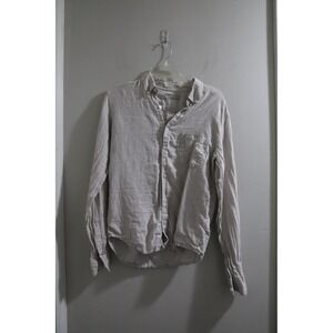 Everlane Linen Blend Button‎ Up Shirt Men's XS Extra Small Casual Striped